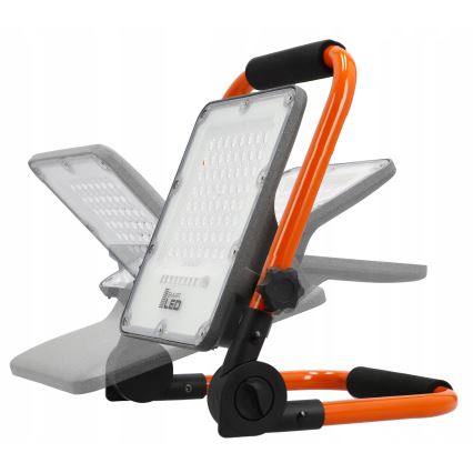 LED nabíjateľný reflektor so stojanom LED/50W/3,2V 4500K 10000 mAh IP65 oranžový
