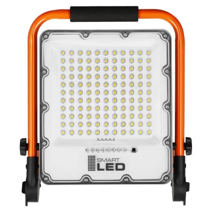 LED nabíjateľný reflektor so stojanom LED/50W/3,2V 4500K 10000 mAh IP65 oranžový