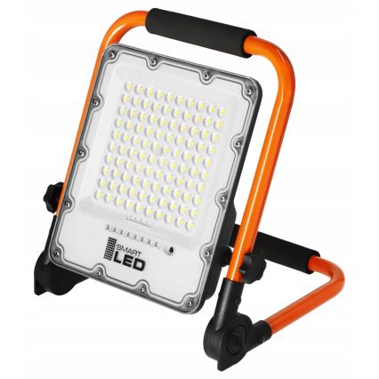 LED nabíjateľný reflektor so stojanom LED/50W/3,2V 4500K 10000 mAh IP65 oranžový