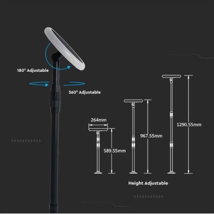 LED Nastaviteľná solárna lampa GARDEN LED/8W/5V 60-129 cm 3000K IP65