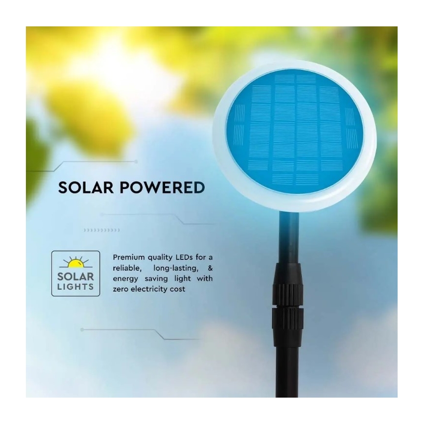LED Nastaviteľná solárna lampa GARDEN LED/8W/5V 60-129 cm 4000K IP65 2000 mAh