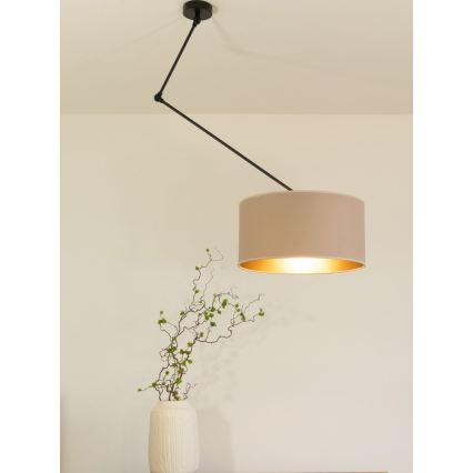 LED Nastaviteľný luster na tyči GORTA 1xE27/60W/230V béžová/zlatá
