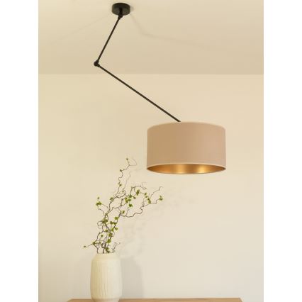 LED Nastaviteľný luster na tyči GORTA 1xE27/60W/230V béžová/zlatá