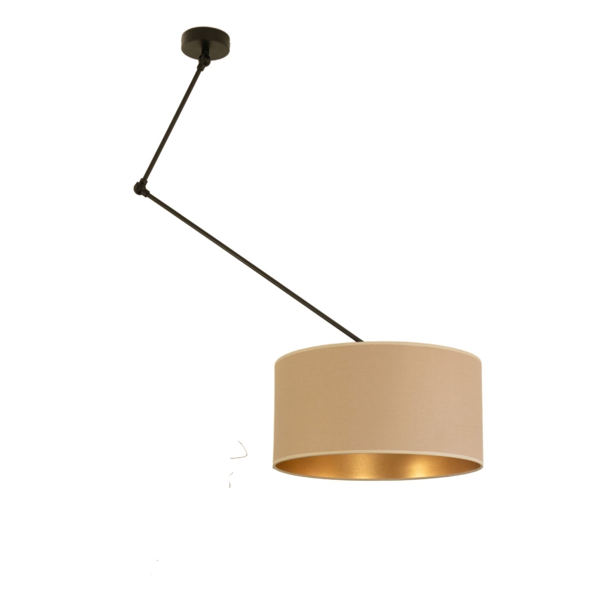 LED Nastaviteľný luster na tyči GORTA 1xE27/60W/230V béžová/zlatá