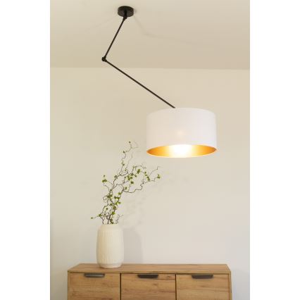 LED nastaviteľný luster na tyči GORTA 1xE27/60W/230V biela/zlatá