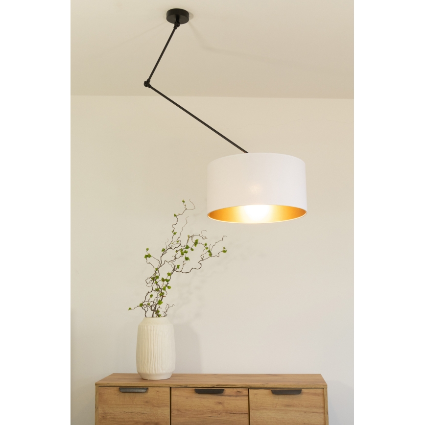 LED nastaviteľný luster na tyči GORTA 1xE27/60W/230V biela/zlatá