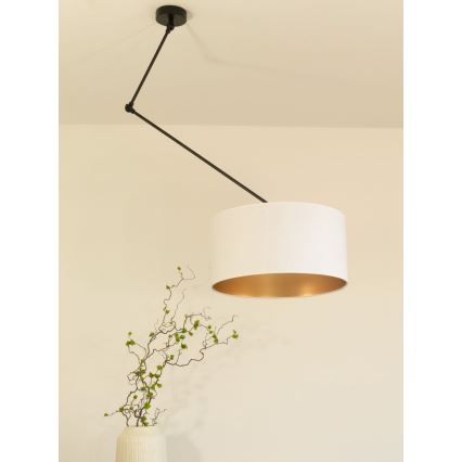 LED nastaviteľný luster na tyči GORTA 1xE27/60W/230V biela/zlatá