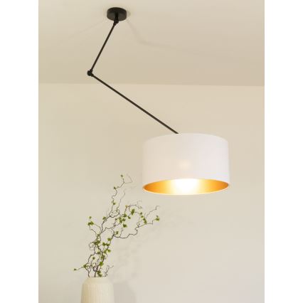 LED nastaviteľný luster na tyči GORTA 1xE27/60W/230V biela/zlatá