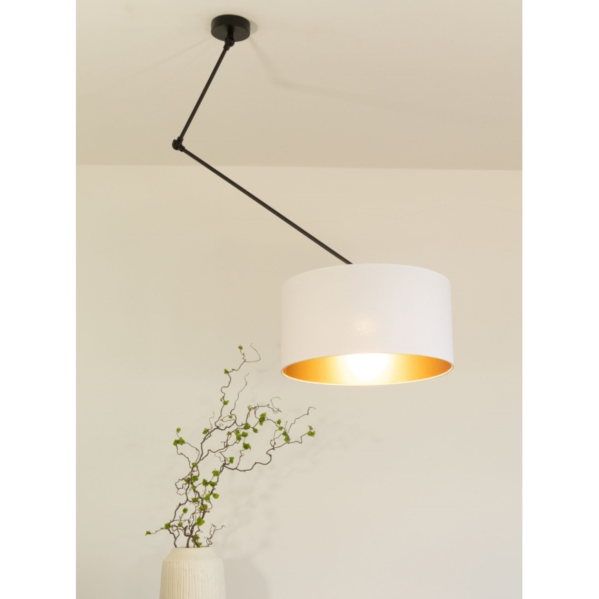 LED nastaviteľný luster na tyči GORTA 1xE27/60W/230V biela/zlatá