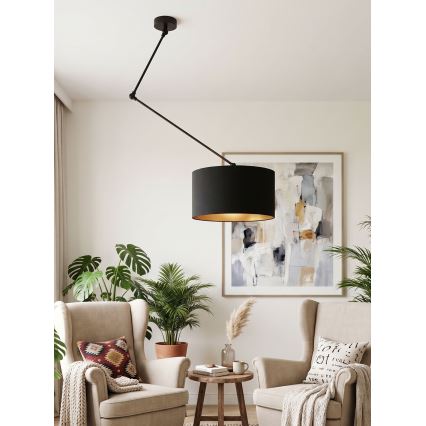 LED Nastaviteľný luster na tyči GORTA 1xE27/60W/230V čierna/zlatá