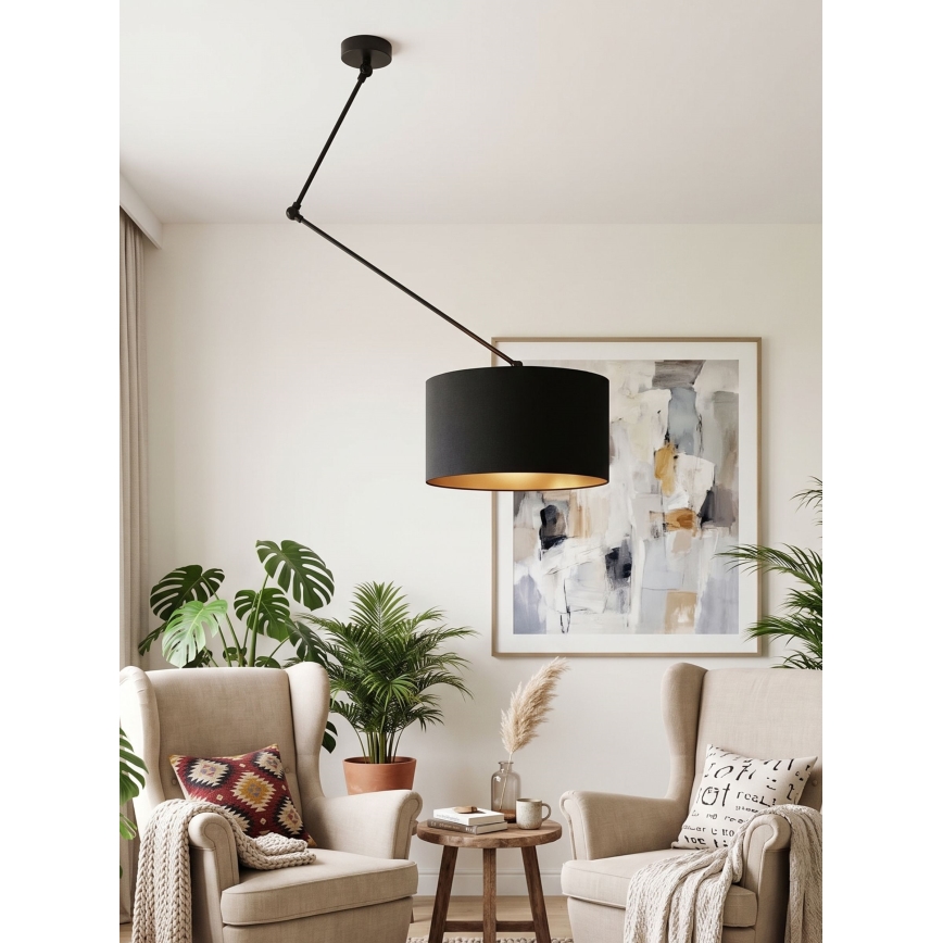 LED Nastaviteľný luster na tyči GORTA 1xE27/60W/230V čierna/zlatá