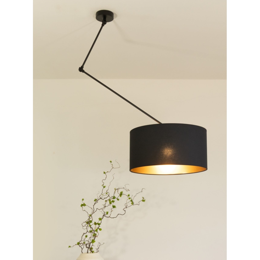 LED Nastaviteľný luster na tyči GORTA 1xE27/60W/230V čierna/zlatá