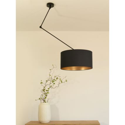 LED Nastaviteľný luster na tyči GORTA 1xE27/60W/230V čierna/zlatá
