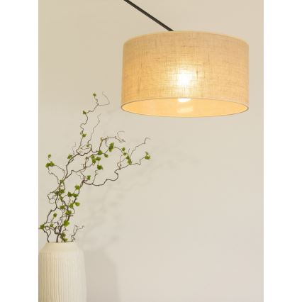 LED nastaviteľný luster na tyči GORTA 1xE27/60W/230V juta
