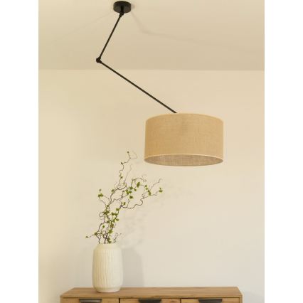 LED nastaviteľný luster na tyči GORTA 1xE27/60W/230V juta