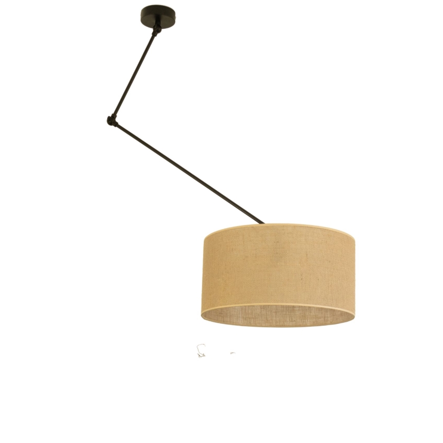 LED nastaviteľný luster na tyči GORTA 1xE27/60W/230V juta