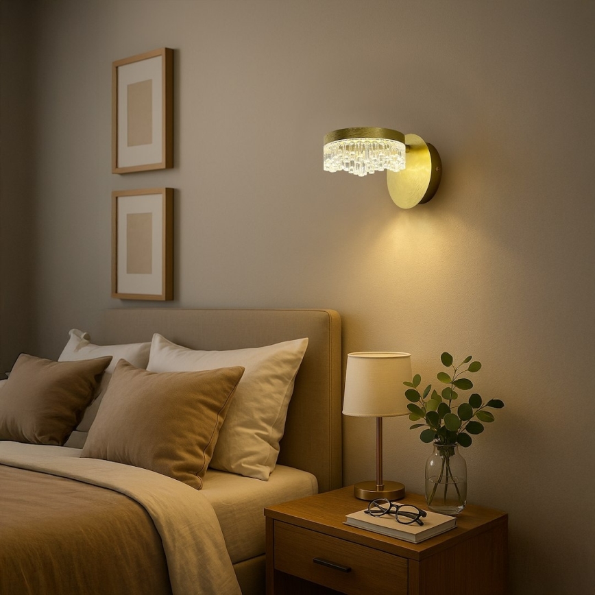 LED nástenná lampa 4W/230V zlatá