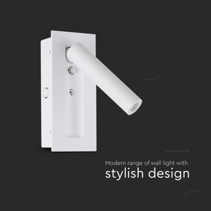 LED Nástenné bodové svietidlo LED/2W/230V 3000K biela