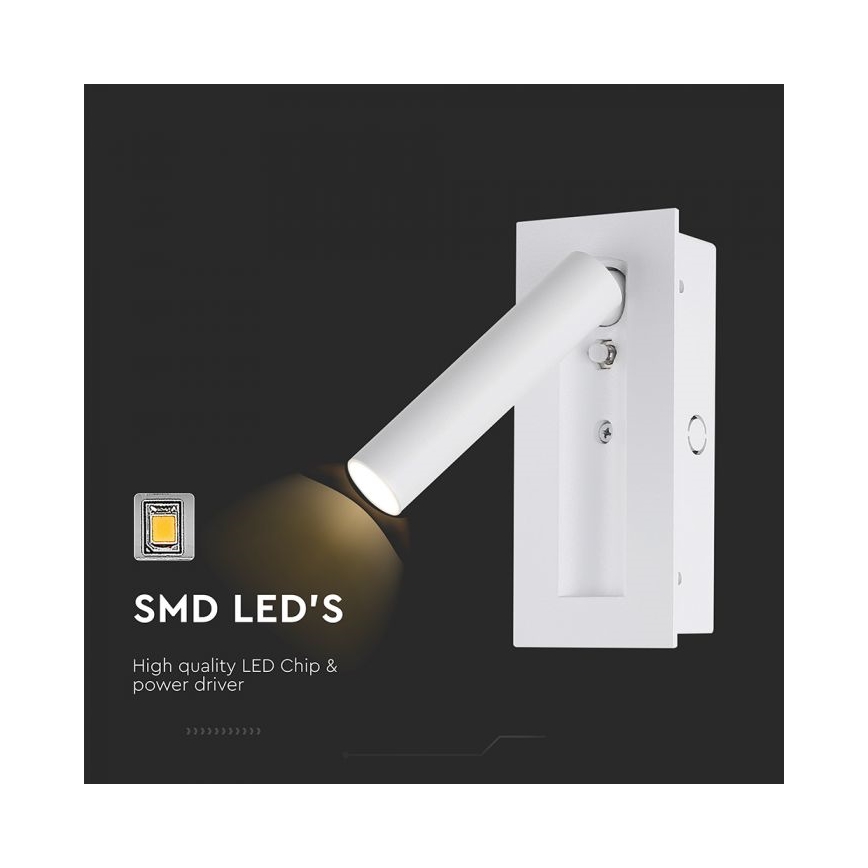 LED Nástenné bodové svietidlo LED/2W/230V 3000K biela