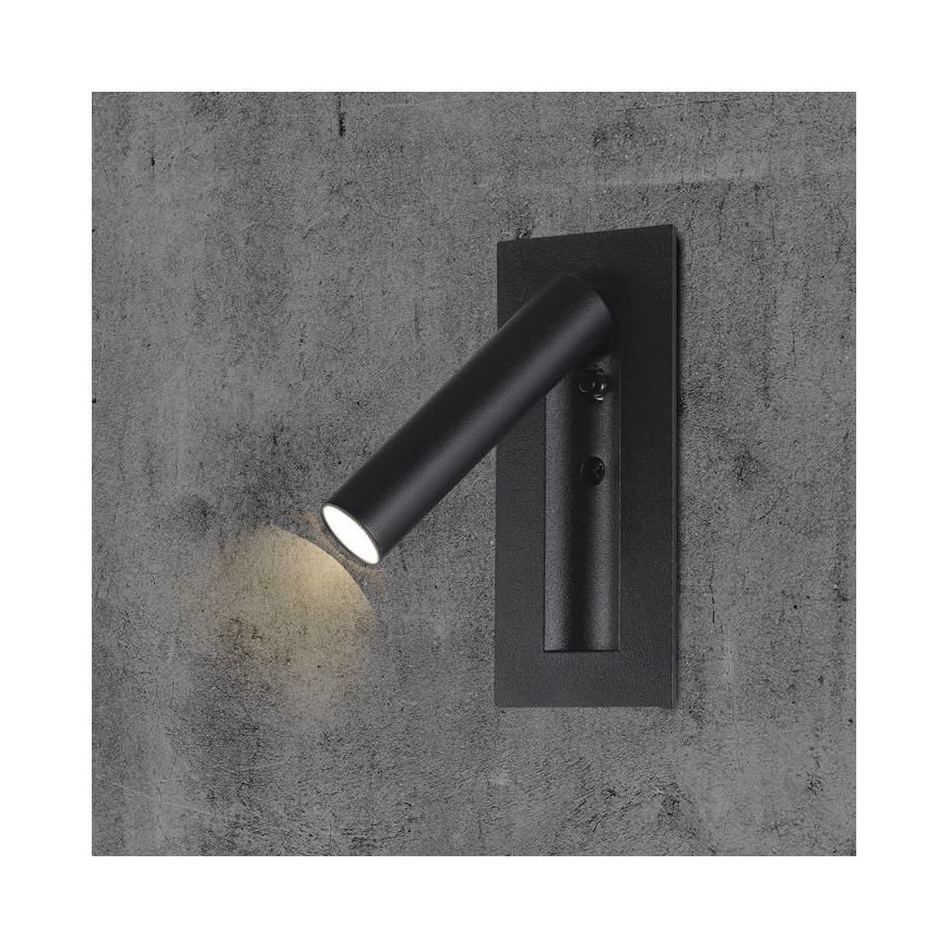 LED nástenné bodové svietidlo LED/2W/230V 3000K čierna