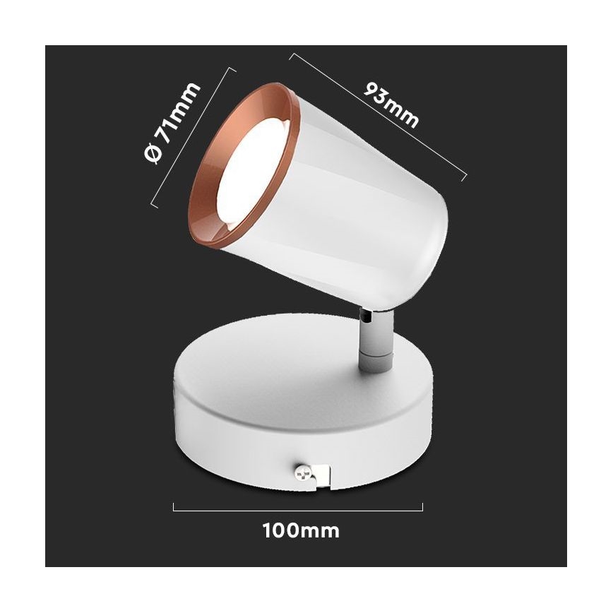 LED Nástenné bodové svietidlo LED/5W/230V 3000K biela