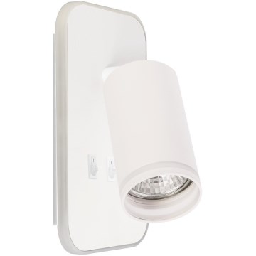 LED nástenné bodové svietidlo PIPE 1xGU10/10W/230V + LED/6W biela