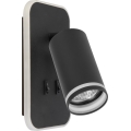 LED Nástenné bodové svietidlo PIPE 1xGU10/10W/230V + LED/6W čierne