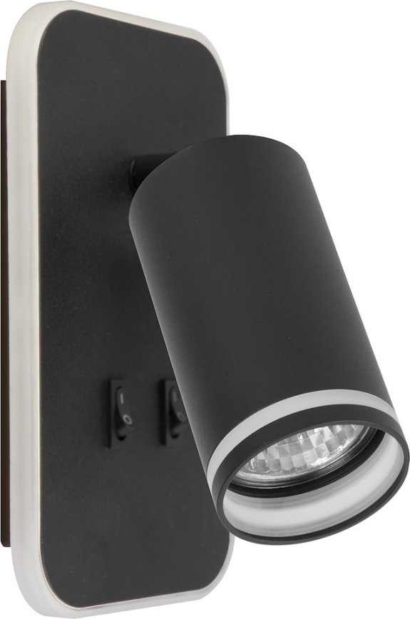 LED Nástenné bodové svietidlo PIPE 1xGU10/10W/230V + LED/6W čierne