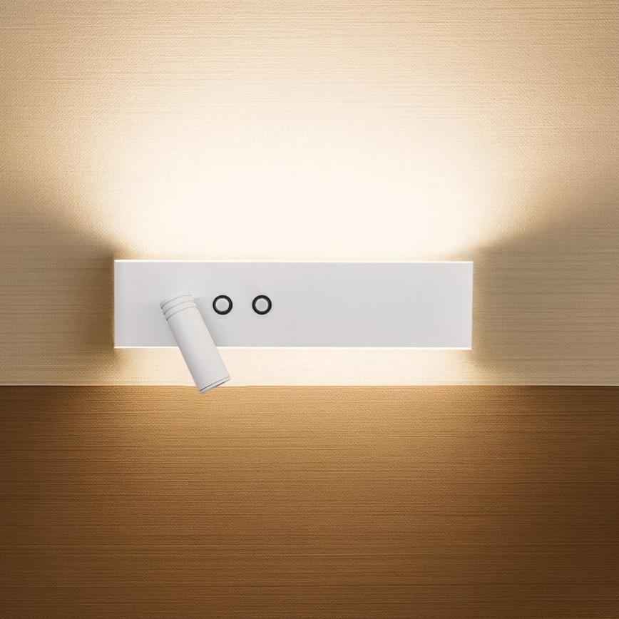 LED nástenné bodové svietidlo RESORT LED/10W/230V + LED/3W biele ľavé