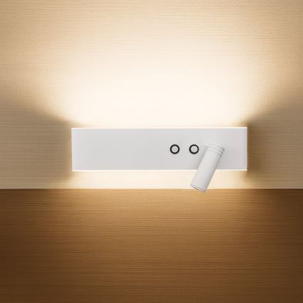 LED nástenné bodové svietidlo RESORT LED/10W/230V + LED/3W biele pravé