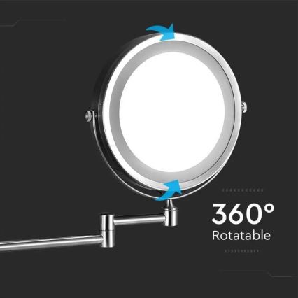 LED Nástenné kosmetické zrkadielko LED/3W/6V 4xAA IP44