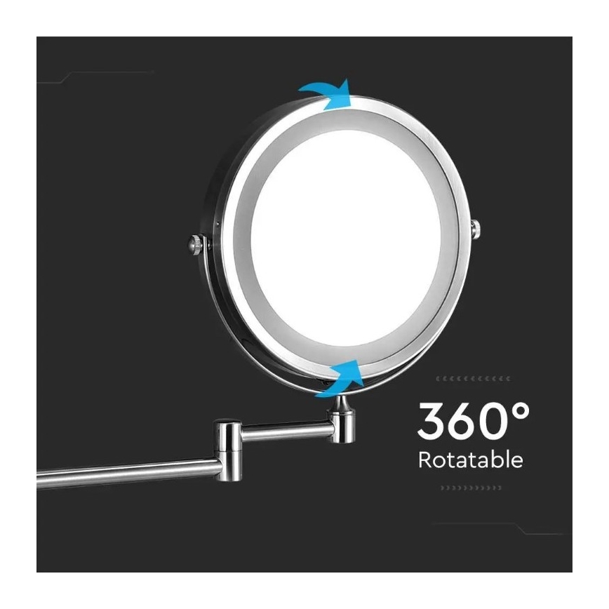 LED Nástenné kosmetické zrkadielko LED/3W/6V 4xAA IP44