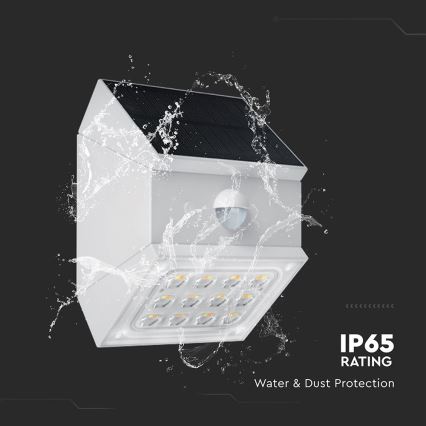 LED Nástenné solárne svietidlo so senzorom LED/2,5W/3,7V 3000/4000/6000K IP65 1200 mAh biele