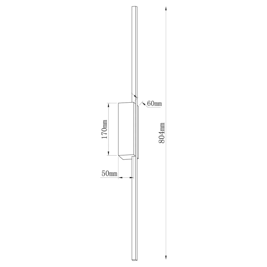 LED nástenné svietidlo AISHA LED/12W/230V 4000K 80 cm čierne