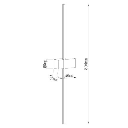LED nástenné svietidlo AISHA LED/12W/230V 4000K 80 cm zlaté