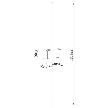 LED nástenné svietidlo AISHA LED/20W/230V 4000K 120 cm zlaté