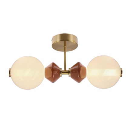 LED nástenné svietidlo FLORES 2xLED/5W/230V zlaté/hnedé