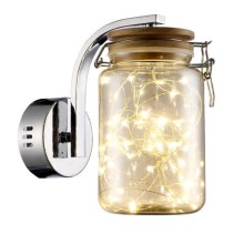 LED Nástenné svietidlo JAR LED/5W/230V zlatá/lesklý chróm/drevo