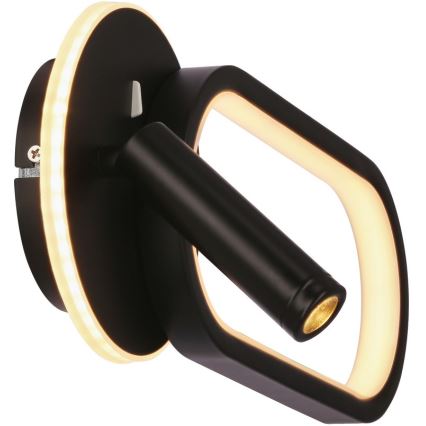 LED Nástenné svietidlo MONET LED/13W/230V + LED/2W 3000/4000/6000K čierna
