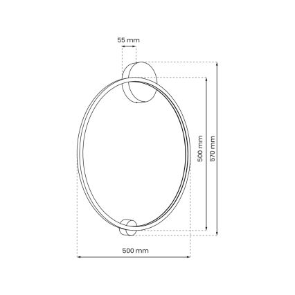 LED Nástenné svietidlo SATURNO LED/25W/230V pr. 50 cm IP44 antracit