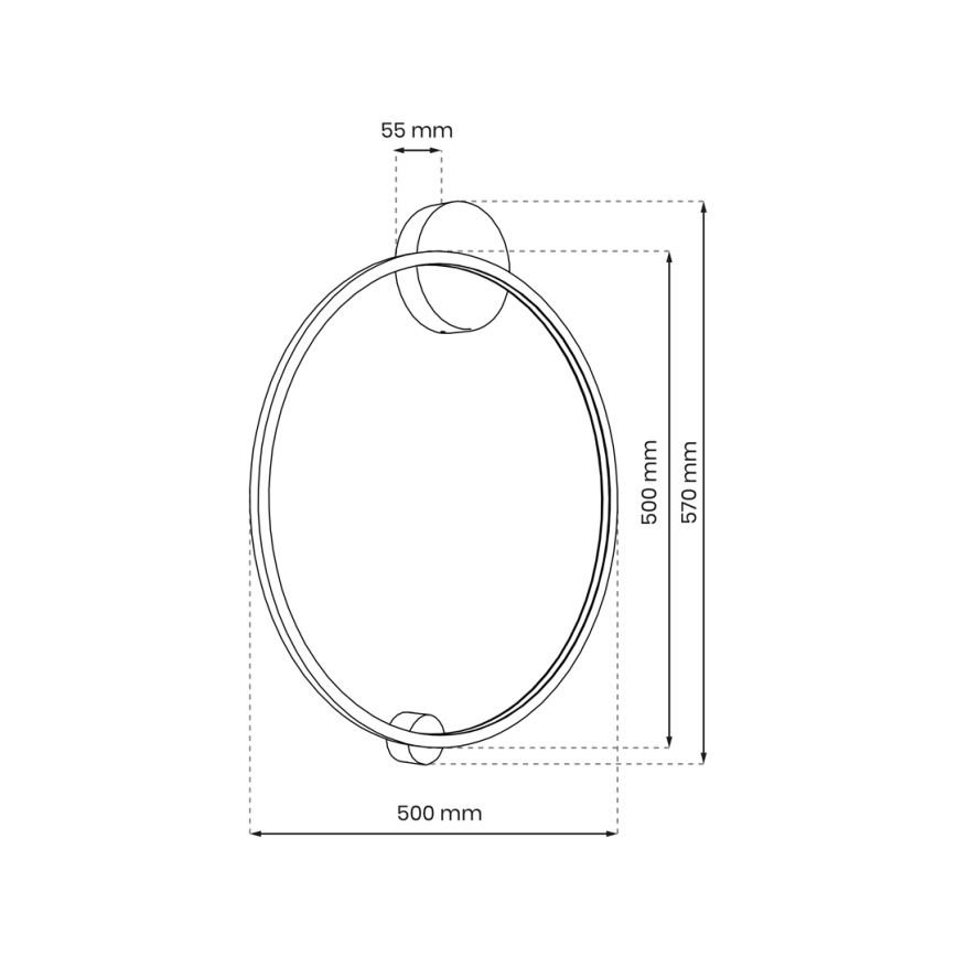 LED Nástenné svietidlo SATURNO LED/25W/230V pr. 50 cm IP44 antracit