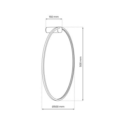 LED Nástenné svietidlo SATURNO LED/25W/230V pr. 50 cm IP44 zlatá