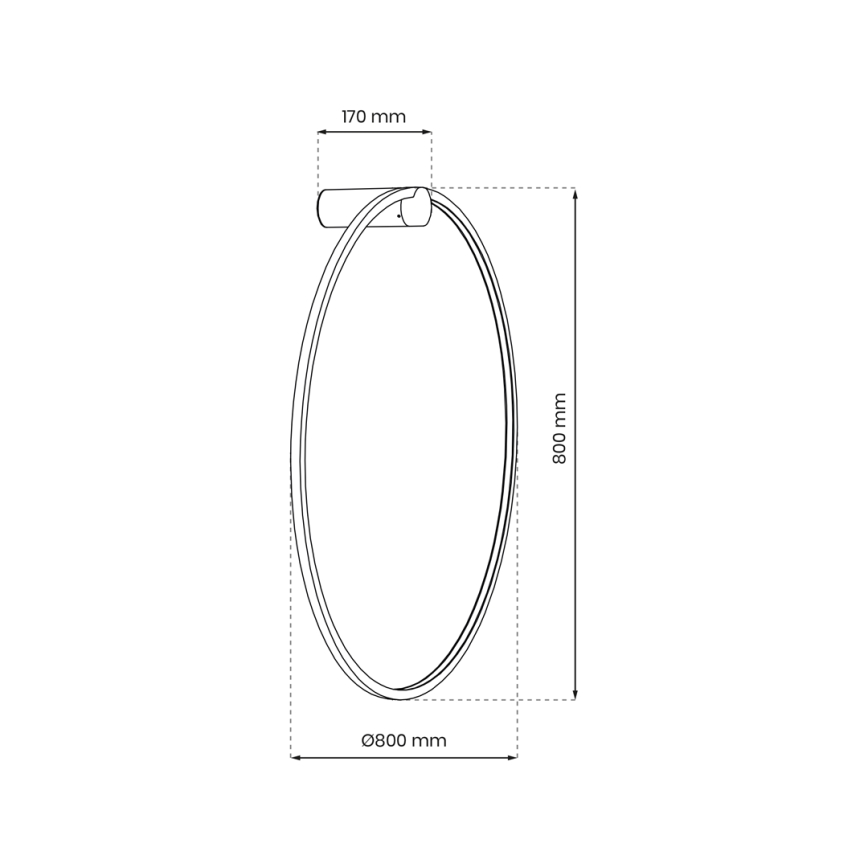 LED Nástenné svietidlo SATURNO LED/46W/230V pr. 80 cm IP44 antracit
