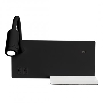 LED nástenné svietidlo SHELF LED/4W+LED/5W+LED/2W/230V čierne