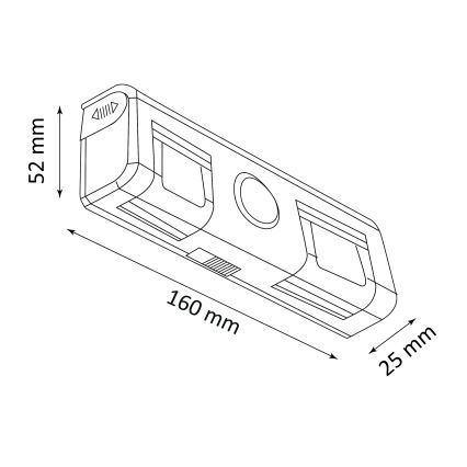 LED Nástenné svietidlo so senzorom LED/3xAA/4,5V