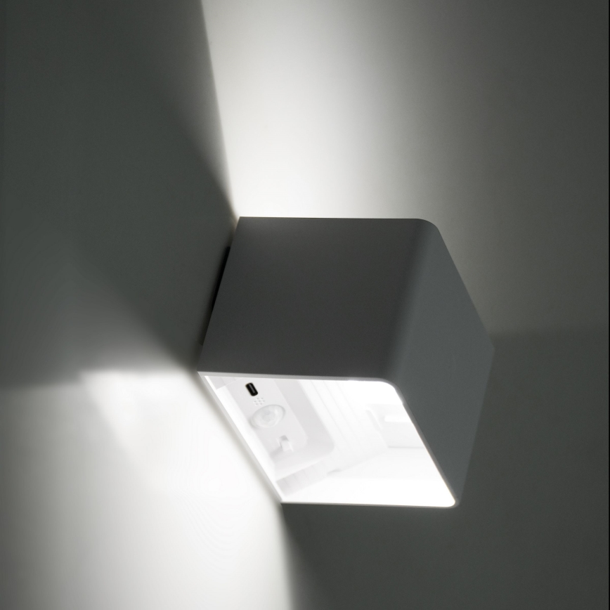 LED Stmievateľné nástenné Dotykové svietidlo so senzorom MIRI LED/2,5W/3,7V 3000/4000/6400K 4000 mAh biela