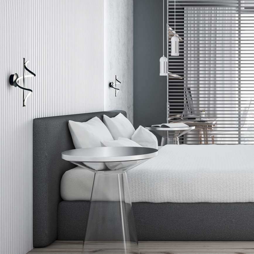 LED Nástenné svietidlo TWIST LED/12W/230V čierna