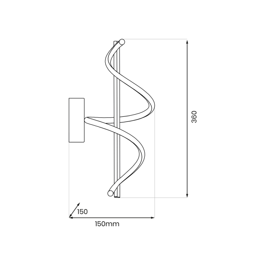 LED Nástenné svietidlo TWIST LED/12W/230V čierna