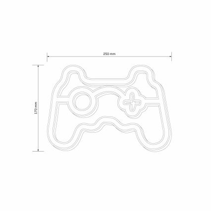 LED Neónová nástenná dekorácia GAME LED/3W/3xAA USB modrá