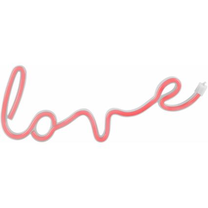 LED Neónová nástenná dekorácia LOVE LED/3W/3xAA USB červená